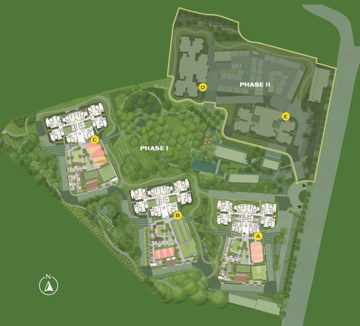 Alembic Cloud Forest master plan showing the Phase I blocks A, B and C Alembic Cloud Forest master plan showing the Phase I blocks A, B and C